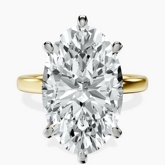 10kt Yellow Gold Six Prong Solitaire 2mm Lab Diamond Ring front image