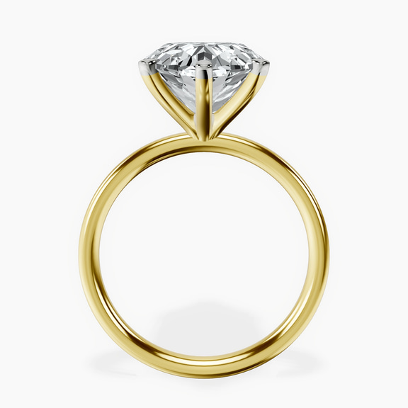10kt Yellow Gold Six Prong Solitaire 2mm Lab Diamond Ring side right image one