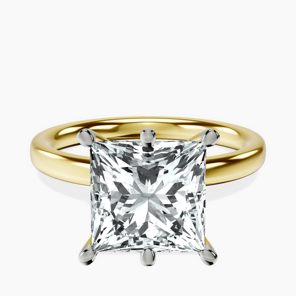 18kt Yellow Gold Six Prong Solitaire 2mm Lab Diamond Ring front image
