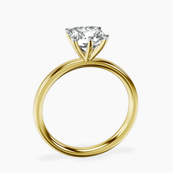 14kt Yellow Gold Six Prong Solitaire 2mm Lab Diamond Ring side right image one