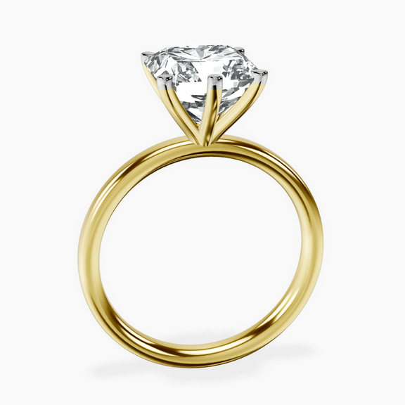 10kt Yellow Gold Six Prong Solitaire 2mm Lab Diamond Ring side right image one