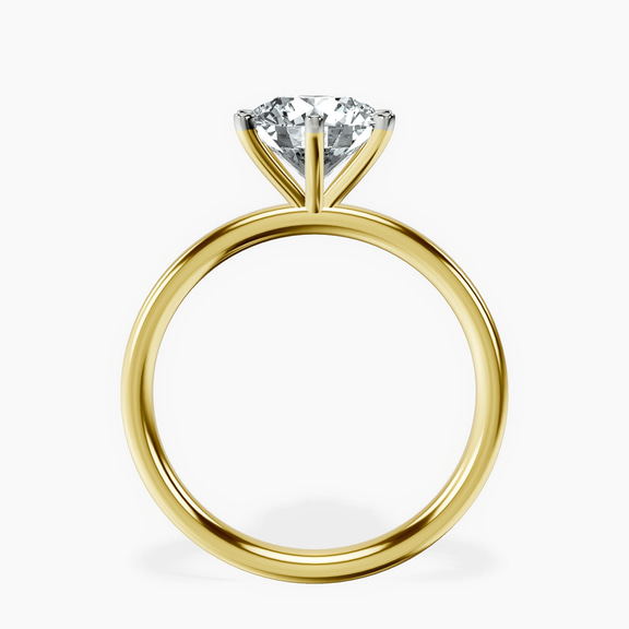 18kt Yellow Gold Six Prong Solitaire 2mm Lab Diamond Ring side right image one