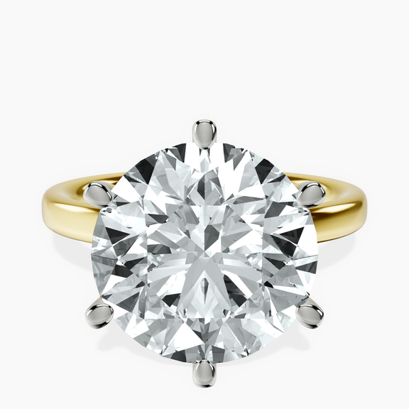 18kt Yellow Gold Six Prong Solitaire 2mm Lab Diamond Ring front image