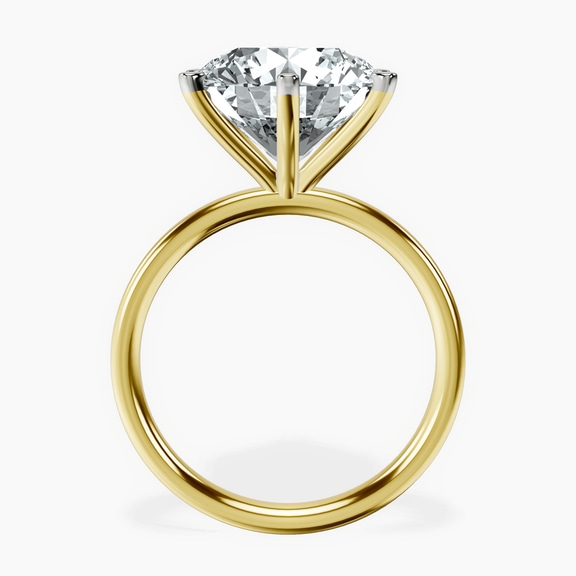 14kt Yellow Gold Six Prong Solitaire 2mm Lab Diamond Ring side right image one
