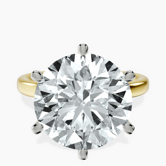 14kt Yellow Gold Six Prong Solitaire 2mm Lab Diamond Ring front image