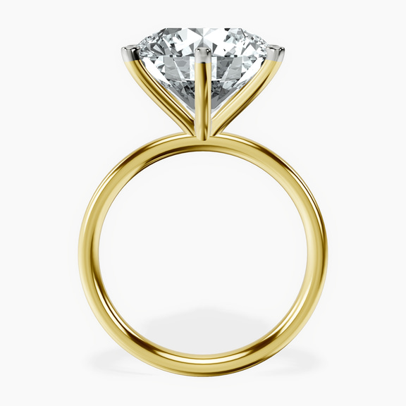 14kt Yellow Gold Six Prong Solitaire 2mm Lab Diamond Ring side right image one