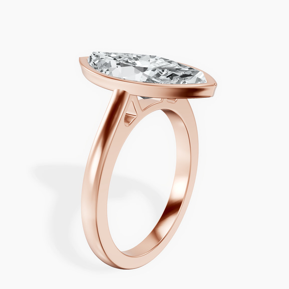 10kt Rose Gold Bezel Set Solitaire Lab Diamond Ring standing product image one