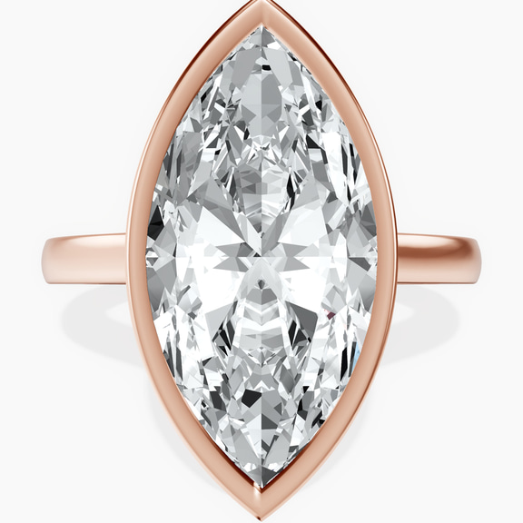 10kt Rose Gold Bezel Set Solitaire Lab Diamond Ring front image