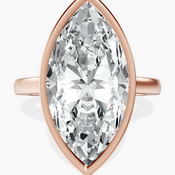 14kt Rose Gold Bezel Set Solitaire Lab Diamond Ring front image