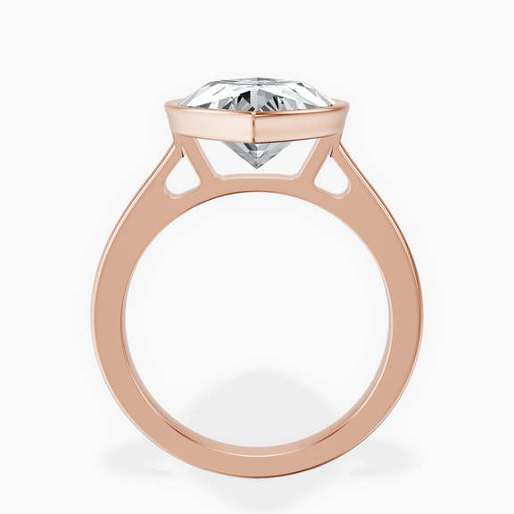 14kt Rose Gold Bezel Set Solitaire Lab Diamond Ring side right image one