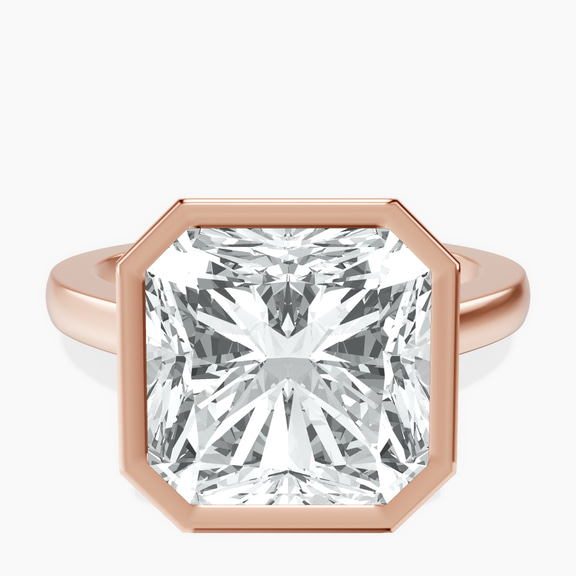 18kt Rose Gold Bezel Set Solitaire Lab Diamond Ring front image