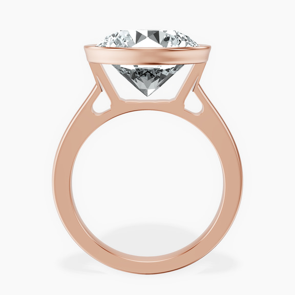 14kt Rose Gold Bezel Set Solitaire Lab Diamond Ring side right image one