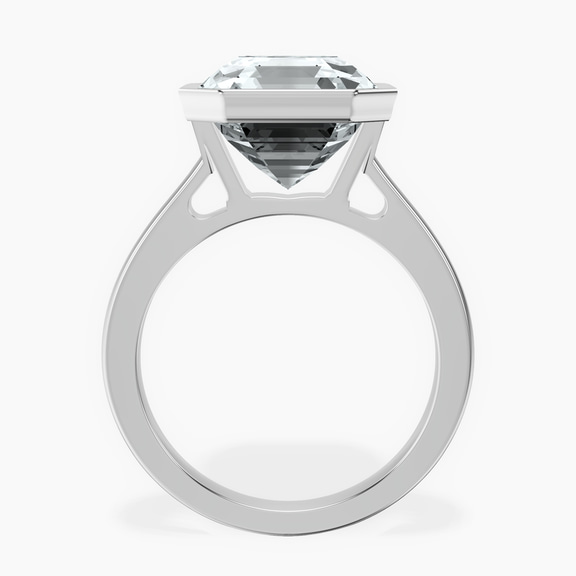 Platinum Bezel Set Solitaire Lab Diamond Ring side right image one
