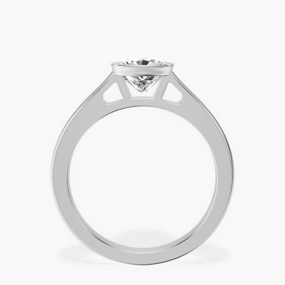 18kt White Gold Bezel Set Solitaire Lab Diamond Ring side right image one