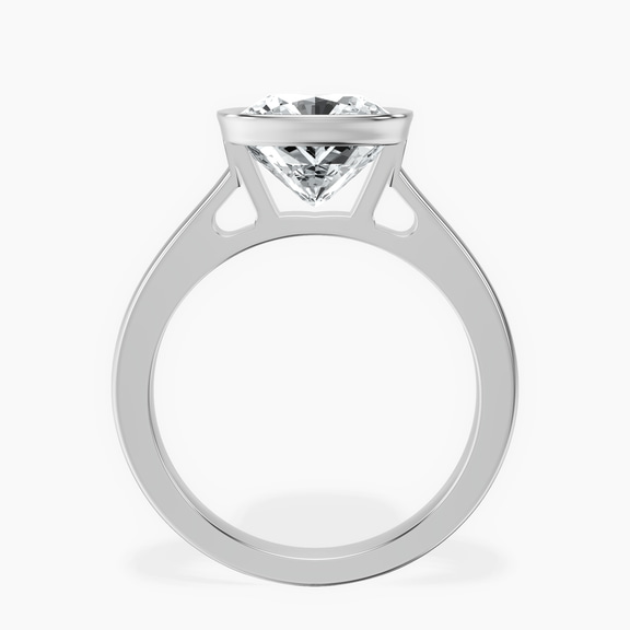 Platinum Bezel Set Solitaire Lab Diamond Ring side right image one