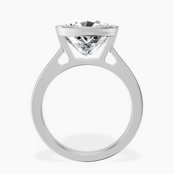 Platinum Bezel Set Solitaire Lab Diamond Ring side right image one