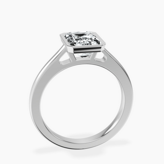 Platinum Bezel Set Solitaire Lab Diamond Ring side right image one