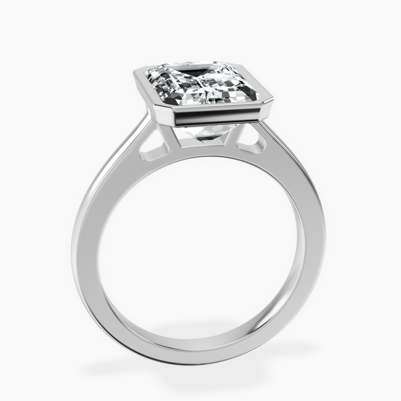 Platinum Bezel Set Solitaire Lab Diamond Ring side right image one
