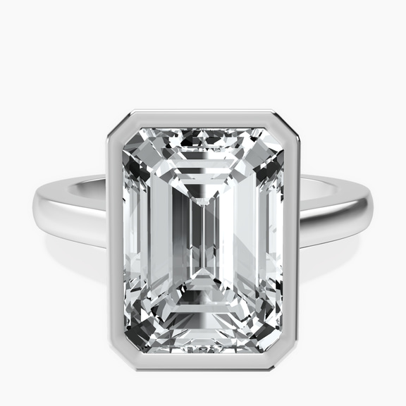 Platinum Bezel Set Solitaire Lab Diamond Ring front image