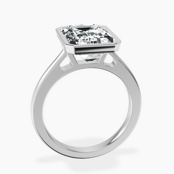 Platinum Bezel Set Solitaire Lab Diamond Ring side right image one