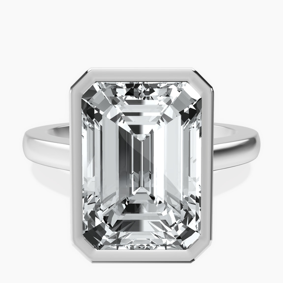 Platinum Bezel Set Solitaire Lab Diamond Ring front image
