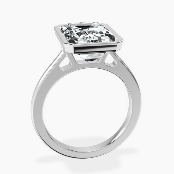 Platinum Bezel Set Solitaire Lab Diamond Ring side right image one