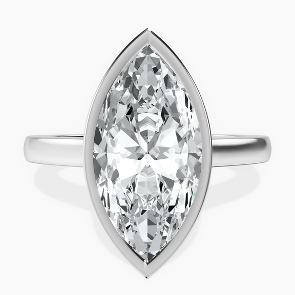 Platinum Bezel Set Solitaire Lab Diamond Ring front image