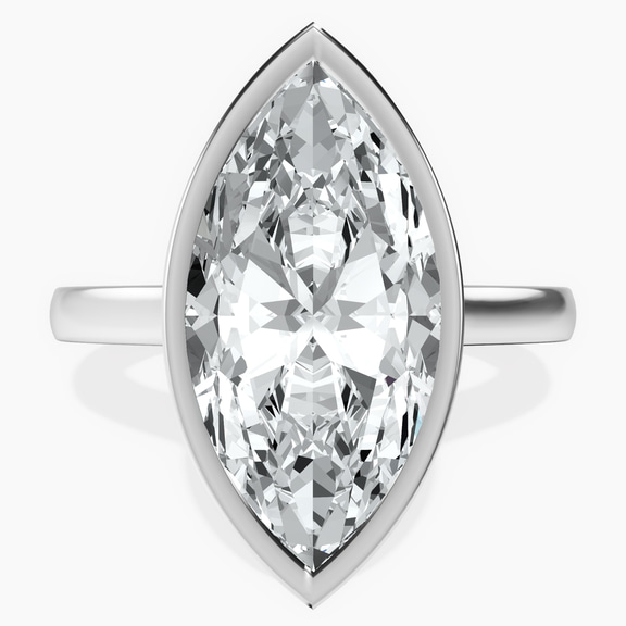 Platinum Bezel Set Solitaire Lab Diamond Ring front image