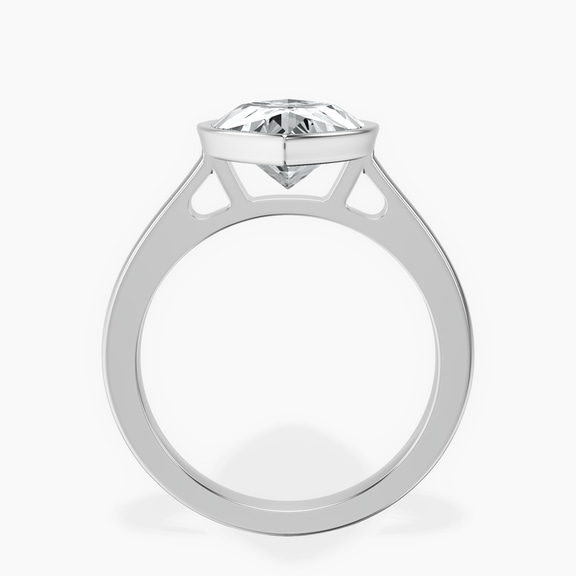 Platinum Bezel Set Solitaire Lab Diamond Ring side right image one