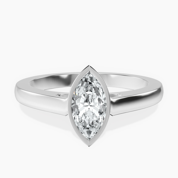 Platinum Bezel Set Solitaire Lab Diamond Ring front image