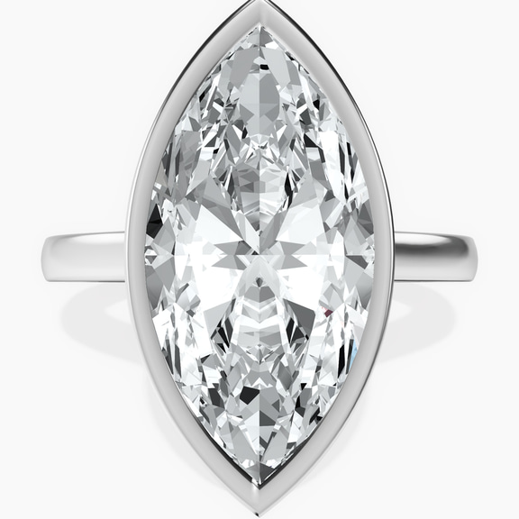 Platinum Bezel Set Solitaire Lab Diamond Ring front image