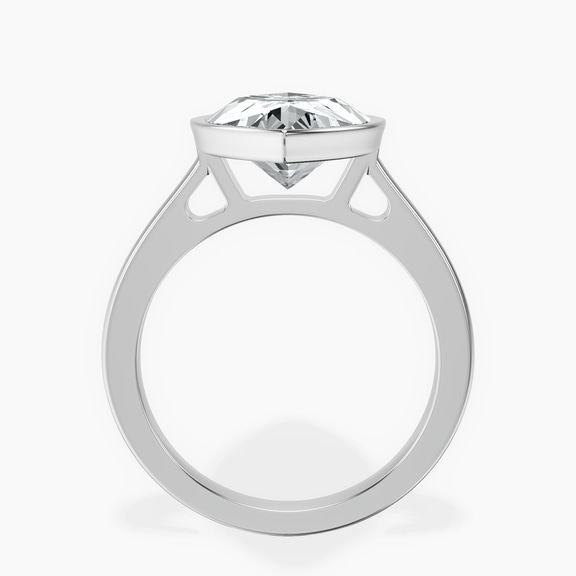 Platinum Bezel Set Solitaire Lab Diamond Ring side right image one