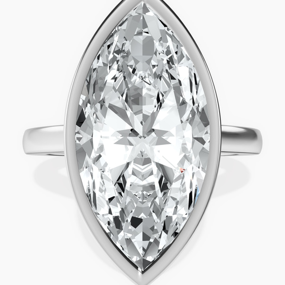 18kt White Gold Bezel Set Solitaire Lab Diamond Ring front image