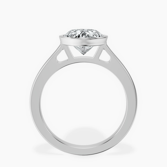 10kt White Gold Bezel Set Solitaire Lab Diamond Ring side right image one