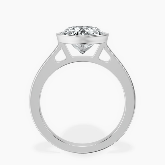 Platinum Bezel Set Solitaire Lab Diamond Ring side right image one