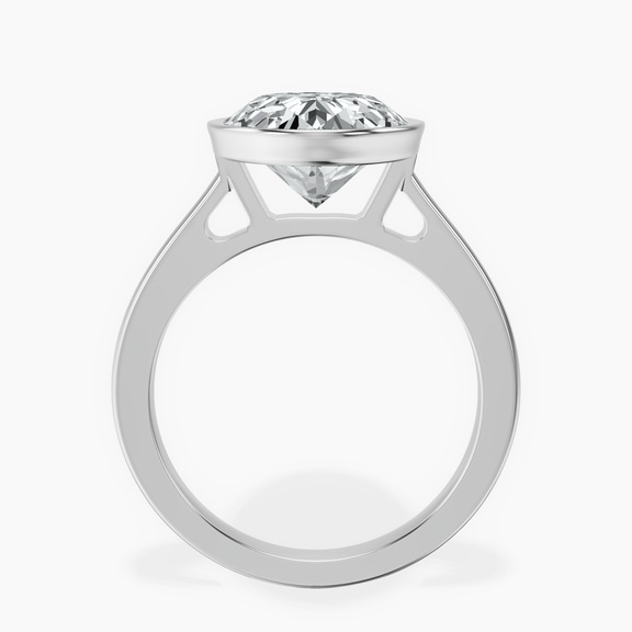 10kt White Gold Bezel Set Solitaire Lab Diamond Ring side right image one
