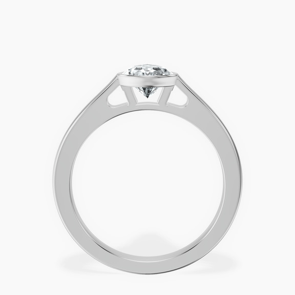 Platinum Bezel Set Solitaire Lab Diamond Ring side right image one