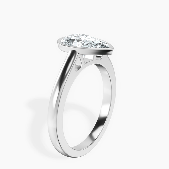 18ct White Gold Bezel Set Solitaire Lab Diamond Ring standing product image one