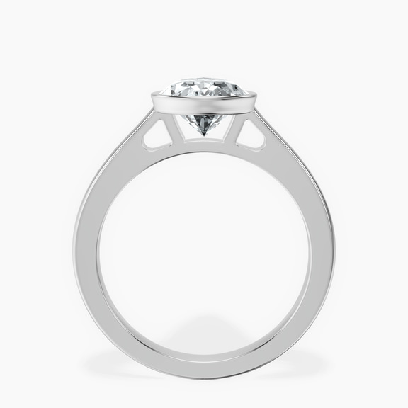 Platinum Bezel Set Solitaire Lab Diamond Ring side right image one