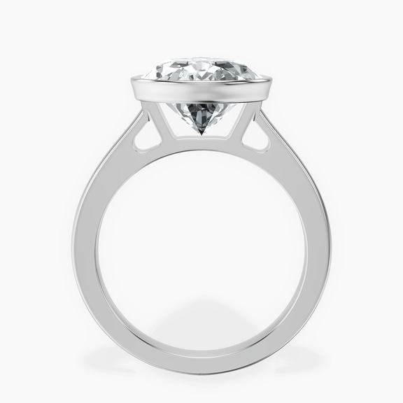 Platinum Bezel Set Solitaire Lab Diamond Ring side right image one
