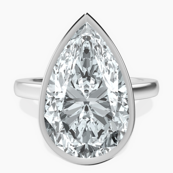 Platinum Bezel Set Solitaire Lab Diamond Ring front image