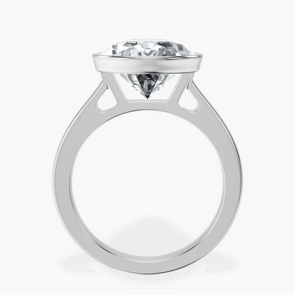 Platinum Bezel Set Solitaire Lab Diamond Ring side right image one