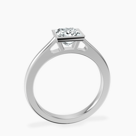 Platinum Bezel Set Solitaire Lab Diamond Ring side right image one