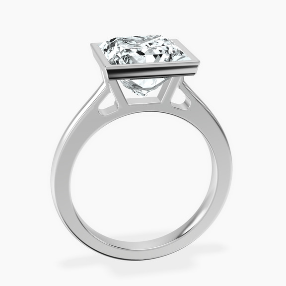 Platinum Bezel Set Solitaire Lab Diamond Ring side right image one