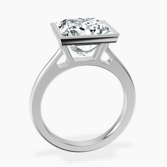 Platinum Bezel Set Solitaire Lab Diamond Ring side right image one