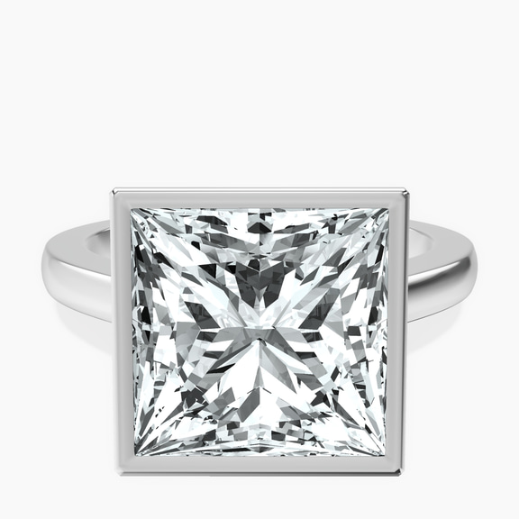 Platinum Bezel Set Solitaire Lab Diamond Ring front image