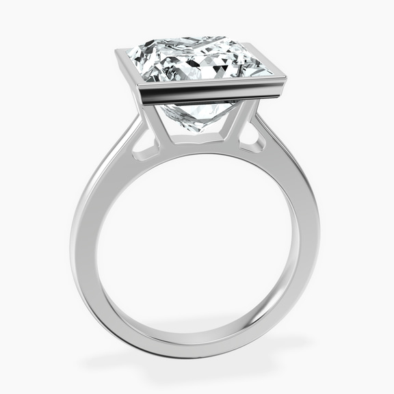 Platinum Bezel Set Solitaire Lab Diamond Ring side right image one
