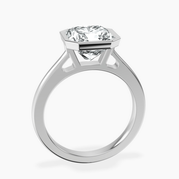Platinum Bezel Set Solitaire Lab Diamond Ring side right image one