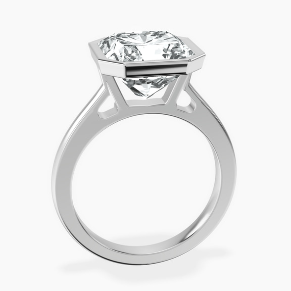 Platinum Bezel Set Solitaire Lab Diamond Ring side right image one
