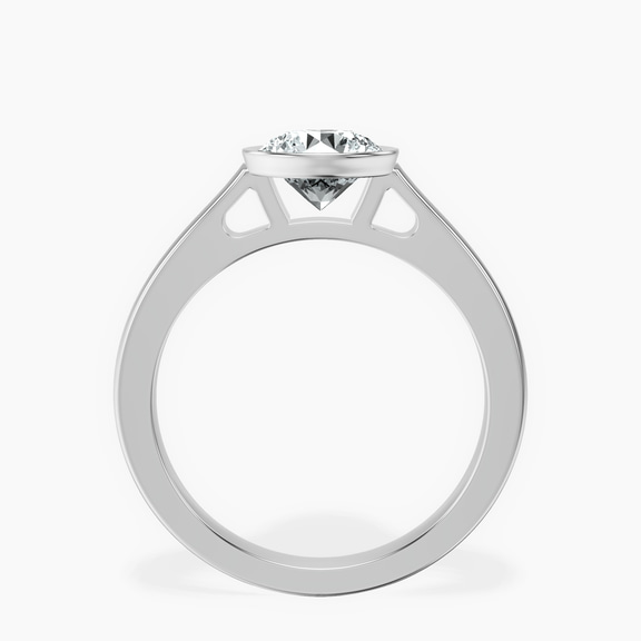 Platinum Bezel Set Solitaire Lab Diamond Ring side right image one
